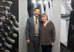 Camac Wales director Elen Vining with Jakez François