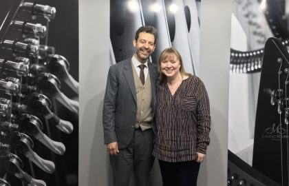 Camac Wales director Elen Vining with Jakez François