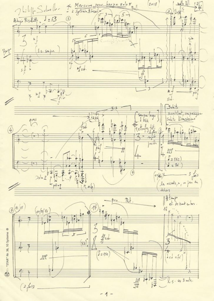 'Mercure', page one, Schoeller