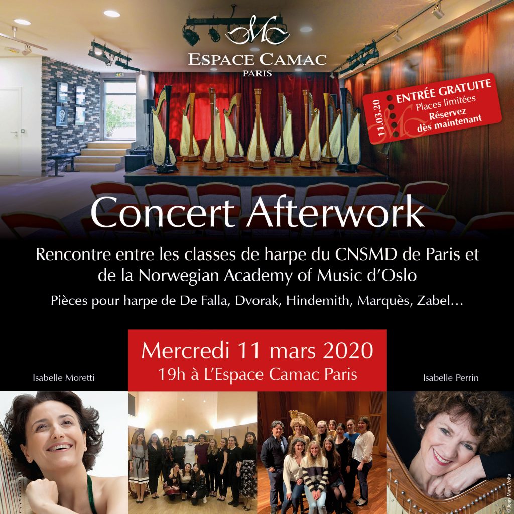 Concert des classes de harpe du CNSMD de Paris et de la Norwegian Academy of Music d’Oslo