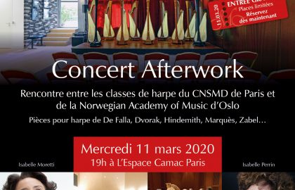 Concert des classes de harpe du CNSMD de Paris et de la Norwegian Academy of Music d’Oslo
