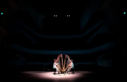 Emma and Mathilde Wauters performing Stockhausen's "Freude"
