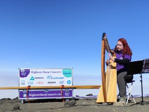 Siobhan Brady plays at the summit of Kilimanjaro