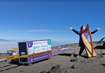 Siobhan Brady at the summit of Kilimanjaro.