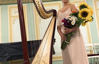 Veronika after her recital at the small hall of the Kyiv Philharmonic