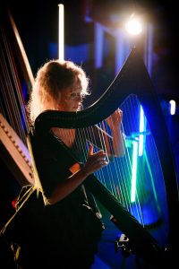 Ruth Wall plays her Camac Electro harp, photo: Steve Tanner