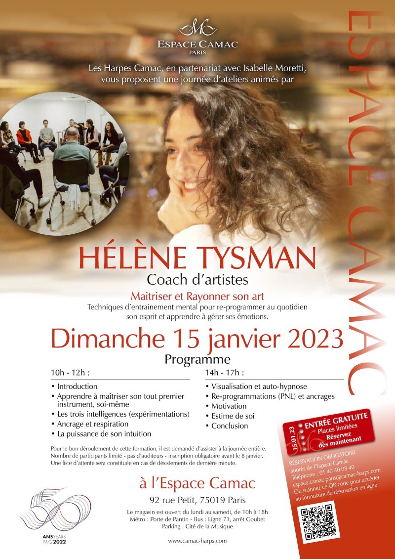 journée d'ateliers animés par Hélène Tysman, coach d'artistes, à l'Espace Camac de Paris
