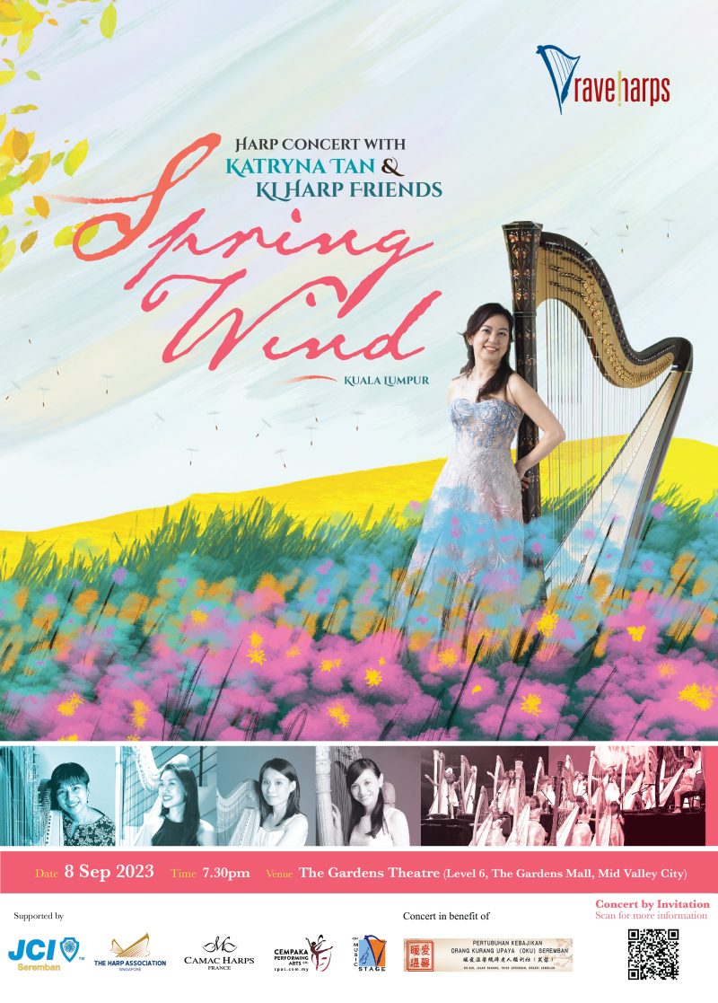 8-10 September 2023: Spring Wind – Harp Concert with Katryna Tan & KL Harp Friends/ & Penang Rave Harpers