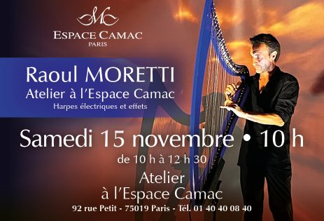 November 15: Electroharp and electroacoustic harp Workshop with Raoul Moretti