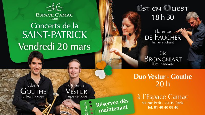 March 20 : St. Patrick's Day Concerts at Espace Camac