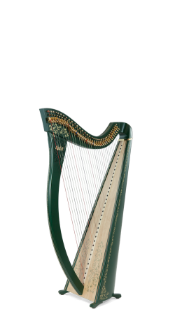 Aziliz, special emerald finish, hand-painted gold detail, gold-plated levers, shamrock soundboard decoration